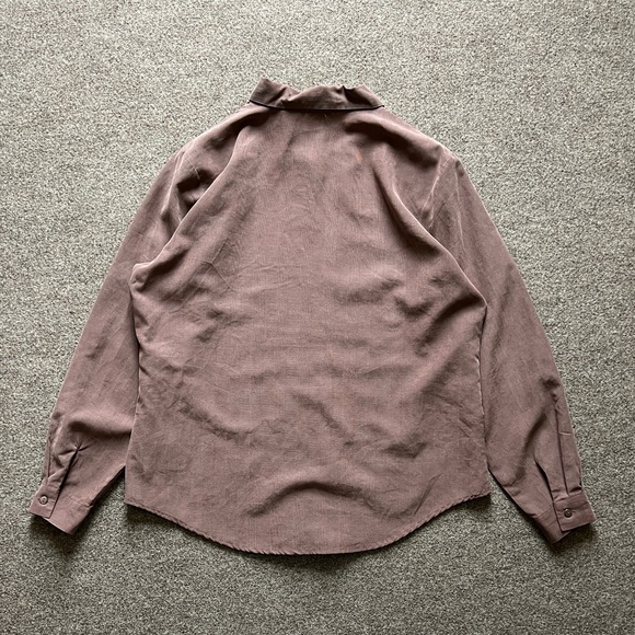 Vintage Anna Button Up Blouse Shirt Top Womens XL Checkered Pattern 90s Workwear - Picture 9 of 16